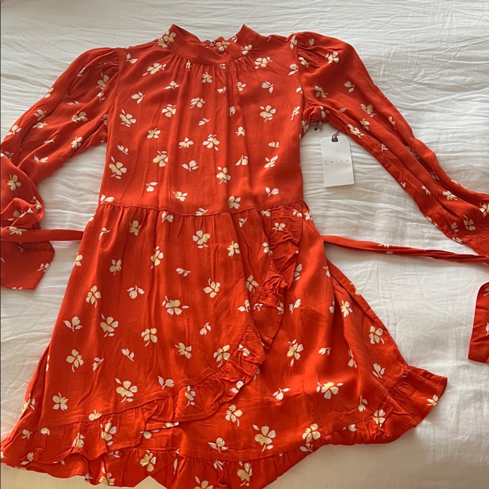 Floral orange dress